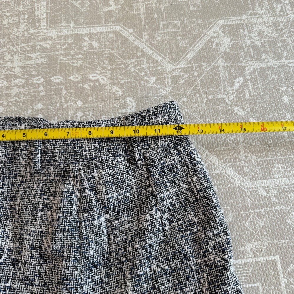 ZARA Tweed Denim Ruffle Skirt Women's XS Black White Blue - Picture 5 of 6